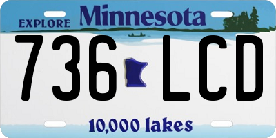 MN license plate 736LCD