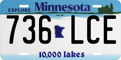 MN license plate 736LCE