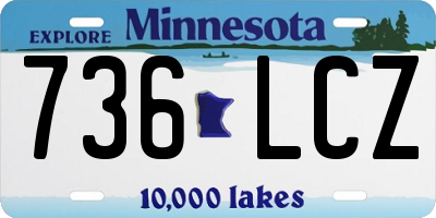 MN license plate 736LCZ