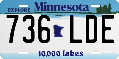 MN license plate 736LDE