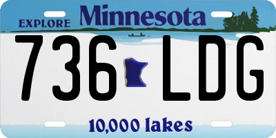 MN license plate 736LDG