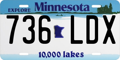 MN license plate 736LDX