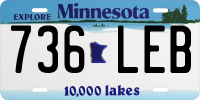 MN license plate 736LEB