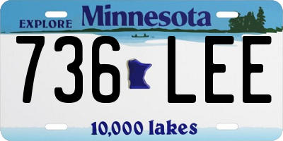 MN license plate 736LEE