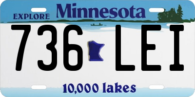 MN license plate 736LEI