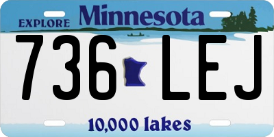 MN license plate 736LEJ