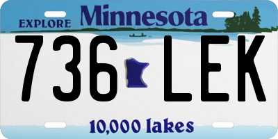MN license plate 736LEK