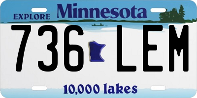 MN license plate 736LEM