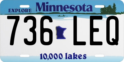 MN license plate 736LEQ