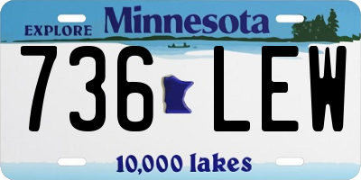 MN license plate 736LEW