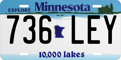 MN license plate 736LEY