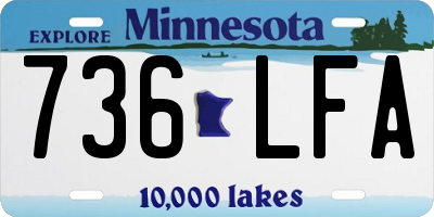 MN license plate 736LFA