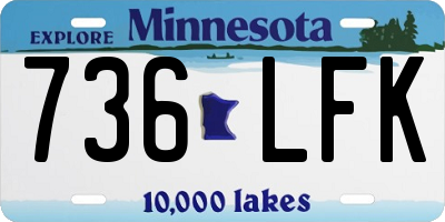 MN license plate 736LFK