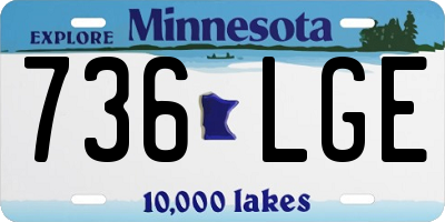 MN license plate 736LGE