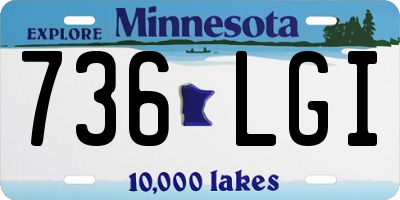 MN license plate 736LGI