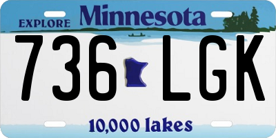 MN license plate 736LGK