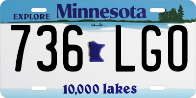 MN license plate 736LGO
