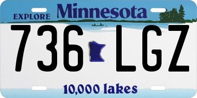 MN license plate 736LGZ