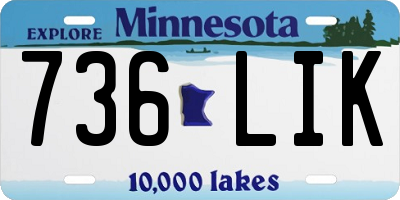 MN license plate 736LIK
