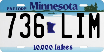 MN license plate 736LIM
