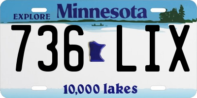 MN license plate 736LIX