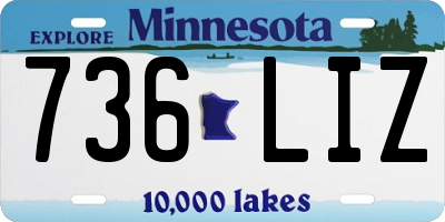 MN license plate 736LIZ