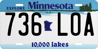 MN license plate 736LOA