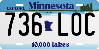 MN license plate 736LOC