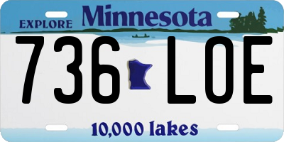 MN license plate 736LOE