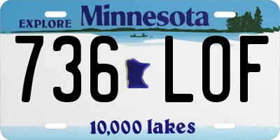 MN license plate 736LOF
