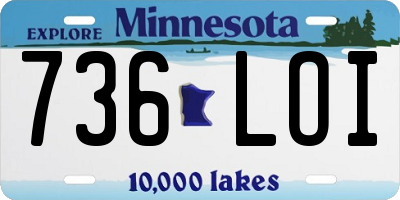 MN license plate 736LOI