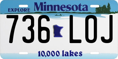 MN license plate 736LOJ