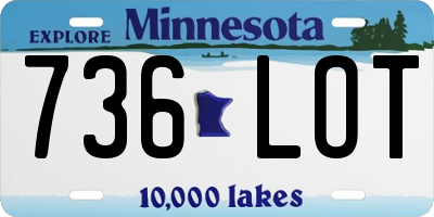 MN license plate 736LOT