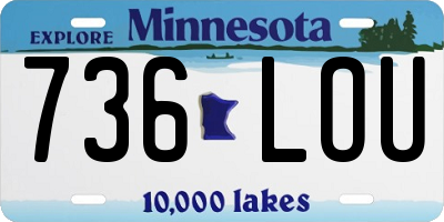 MN license plate 736LOU