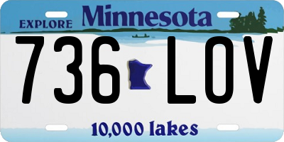 MN license plate 736LOV