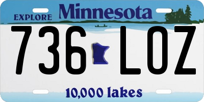 MN license plate 736LOZ