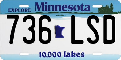 MN license plate 736LSD