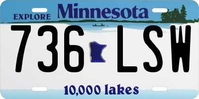 MN license plate 736LSW