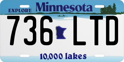 MN license plate 736LTD