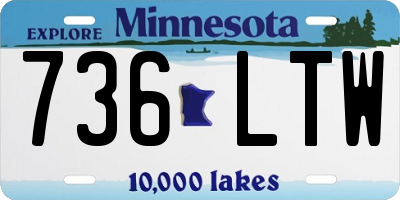 MN license plate 736LTW