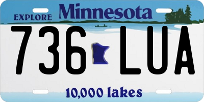 MN license plate 736LUA