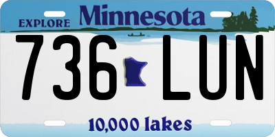 MN license plate 736LUN