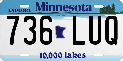 MN license plate 736LUQ