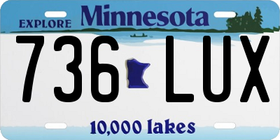 MN license plate 736LUX