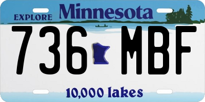 MN license plate 736MBF