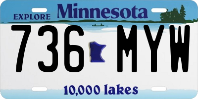 MN license plate 736MYW