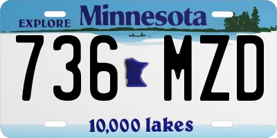 MN license plate 736MZD