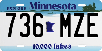 MN license plate 736MZE