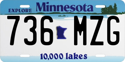 MN license plate 736MZG