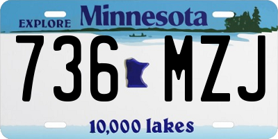 MN license plate 736MZJ